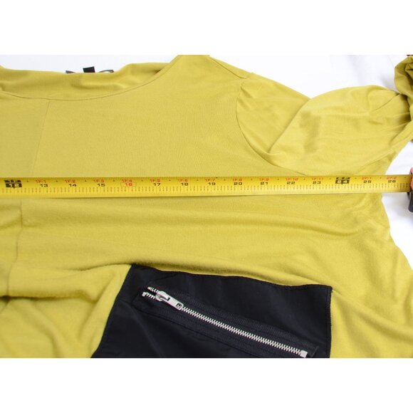 COMFY USA Plus 2X Lime Green Asymmetrical Hem Black Pocket Stretchy Tunic Top Bl - Picture 6 of 8